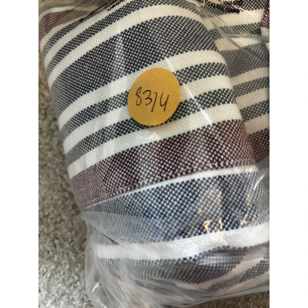 Free People Striped Linen Blend Trousers Size 0 Multi Color Boho Slim Straight